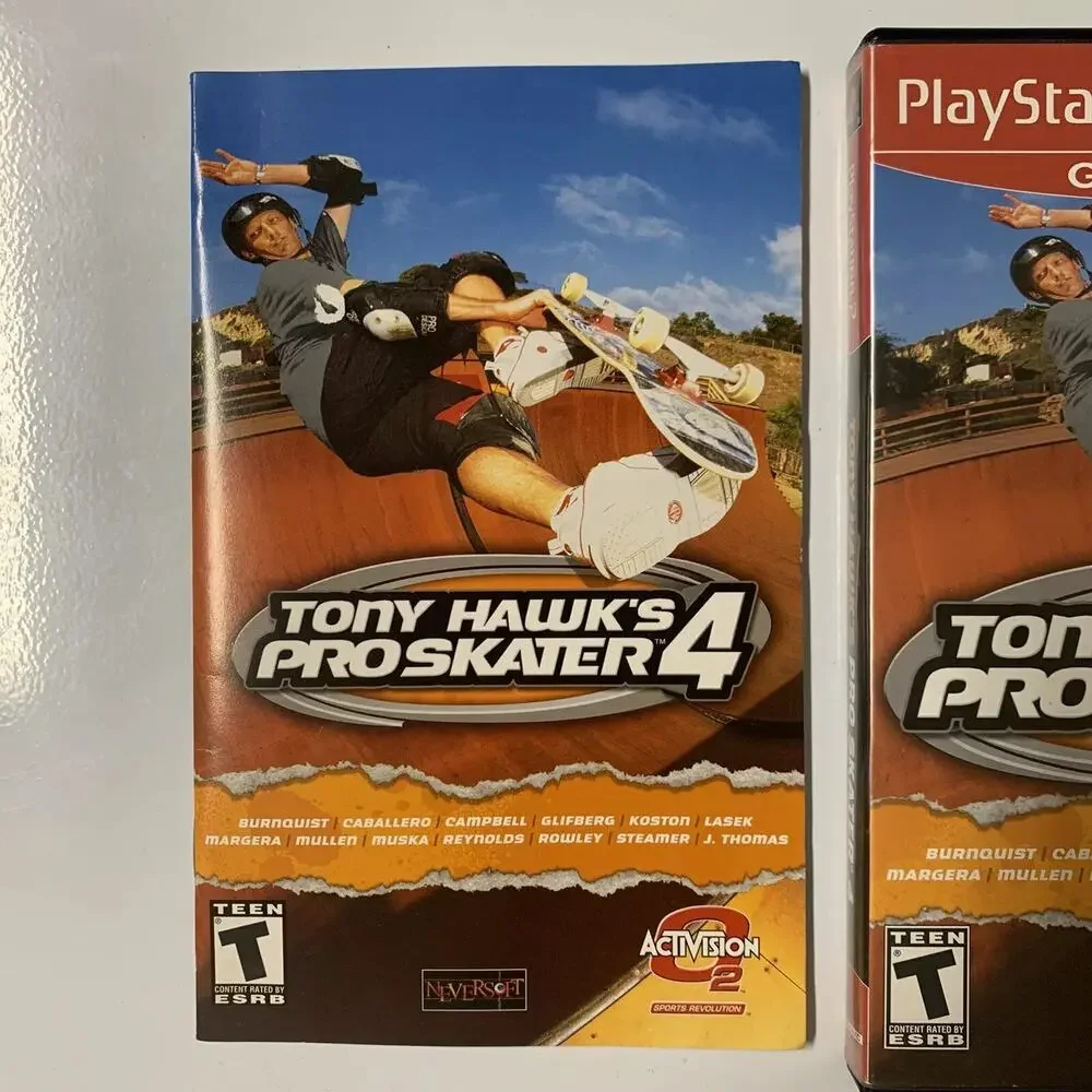 Tony Hawk's Pro Skater 4 PS2 Sony PlayStation 2 2002 Complete Game Box Insert